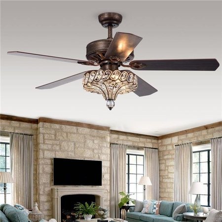WAREHOUSE OF TIFFANY Warehouse of Tiffany CFL-8352REMO-RB 52 in. Pilette Indoor Remote Controlled Ceiling Fan with Light Kit; Bronze CFL-8352REMO/RB